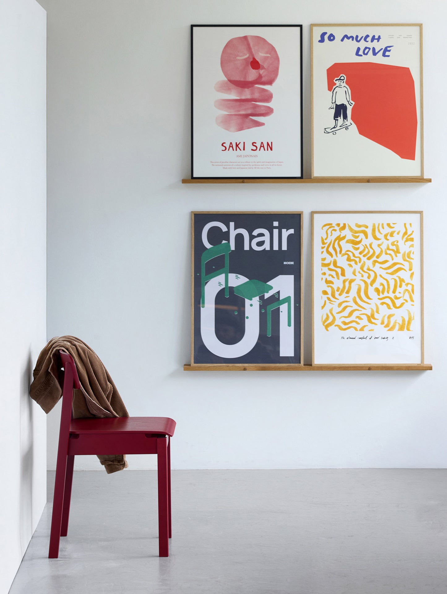 Everyday Chair by Moebe - Purple Red Lacquered Oak