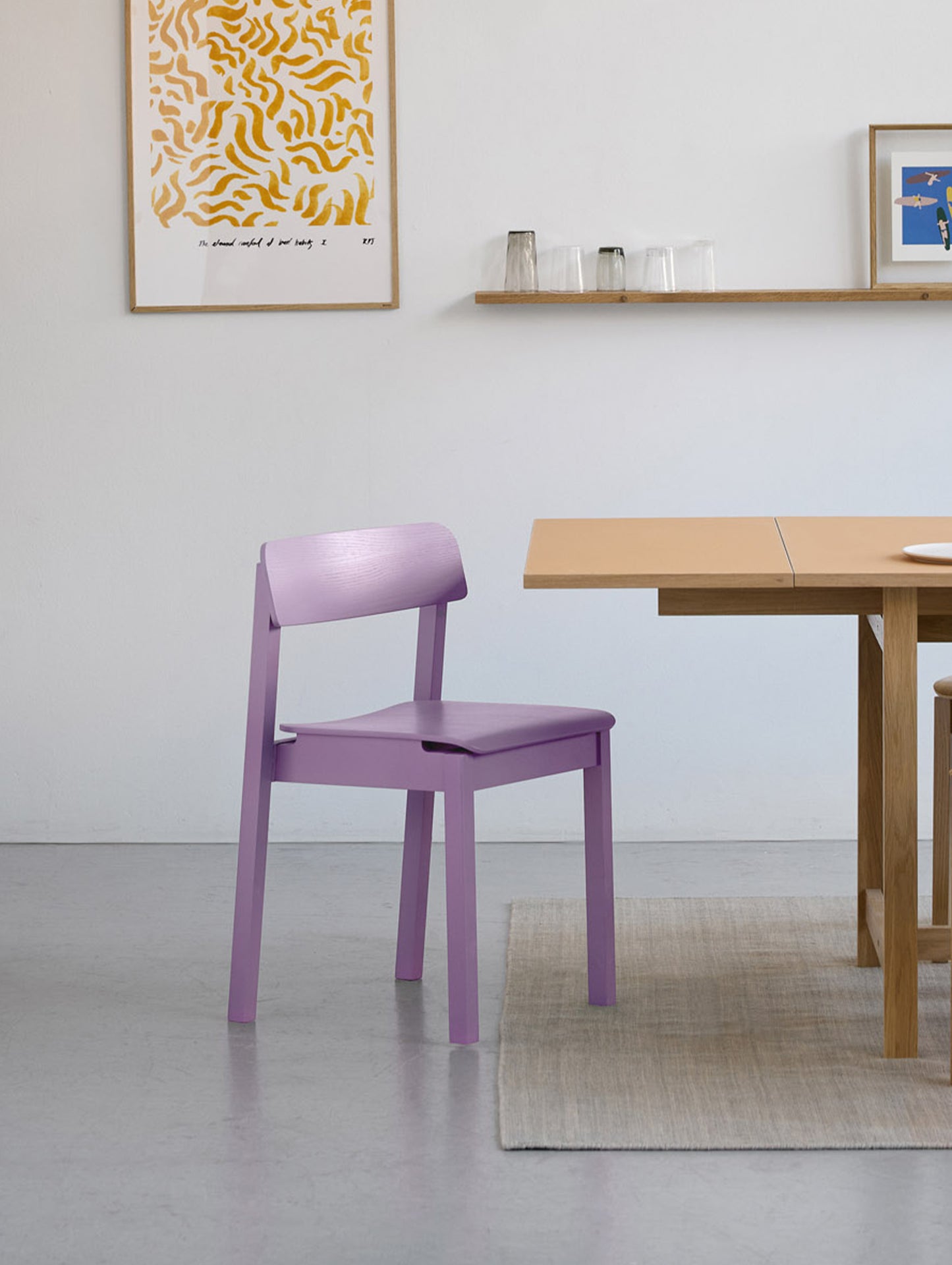 Everyday Chair by Moebe - Soft Lavender Lacquered Oak