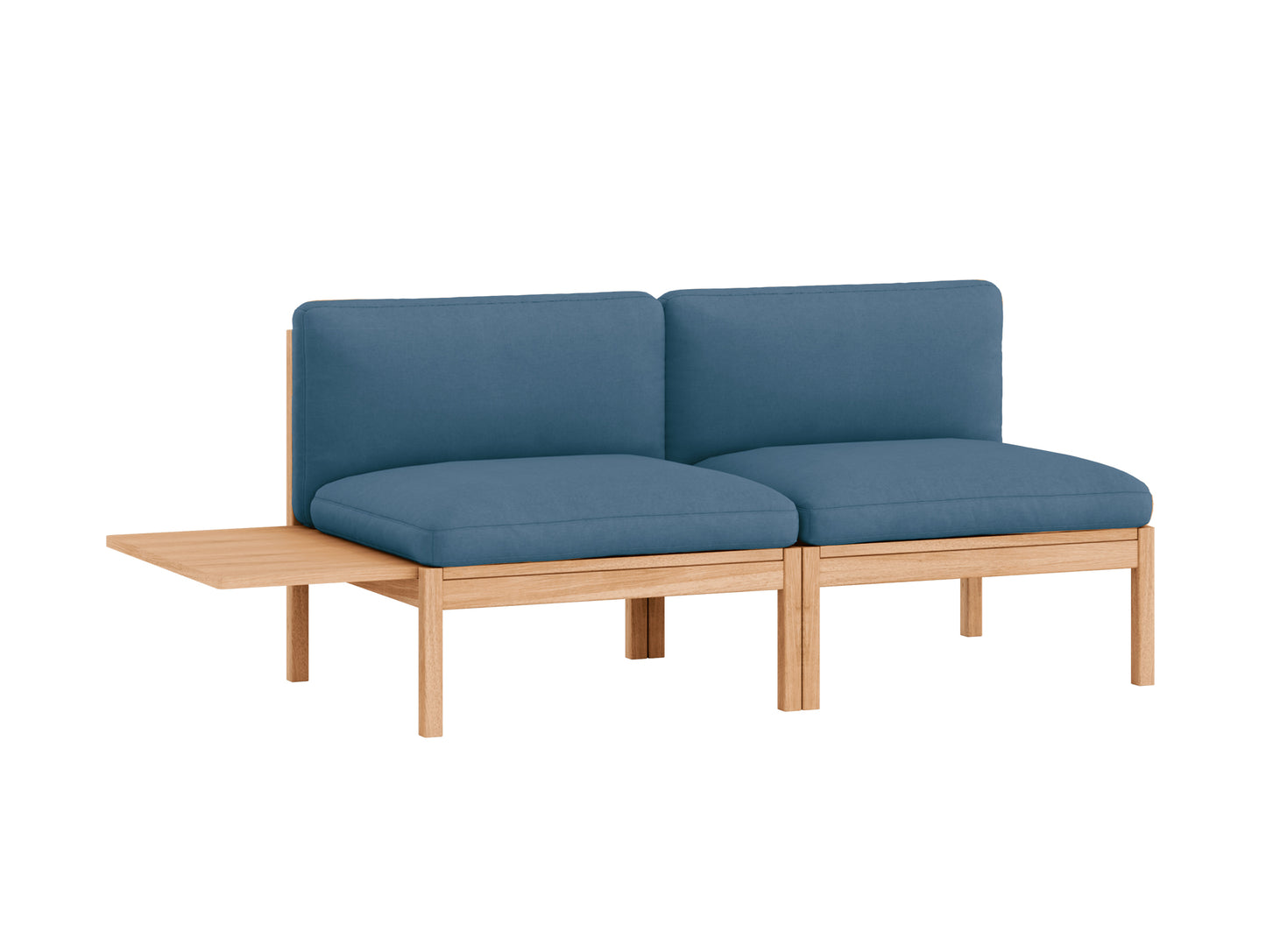 Modular 2-Seater Sofa Without Armrest with 1 Side Table by Moebe - Field 2 733