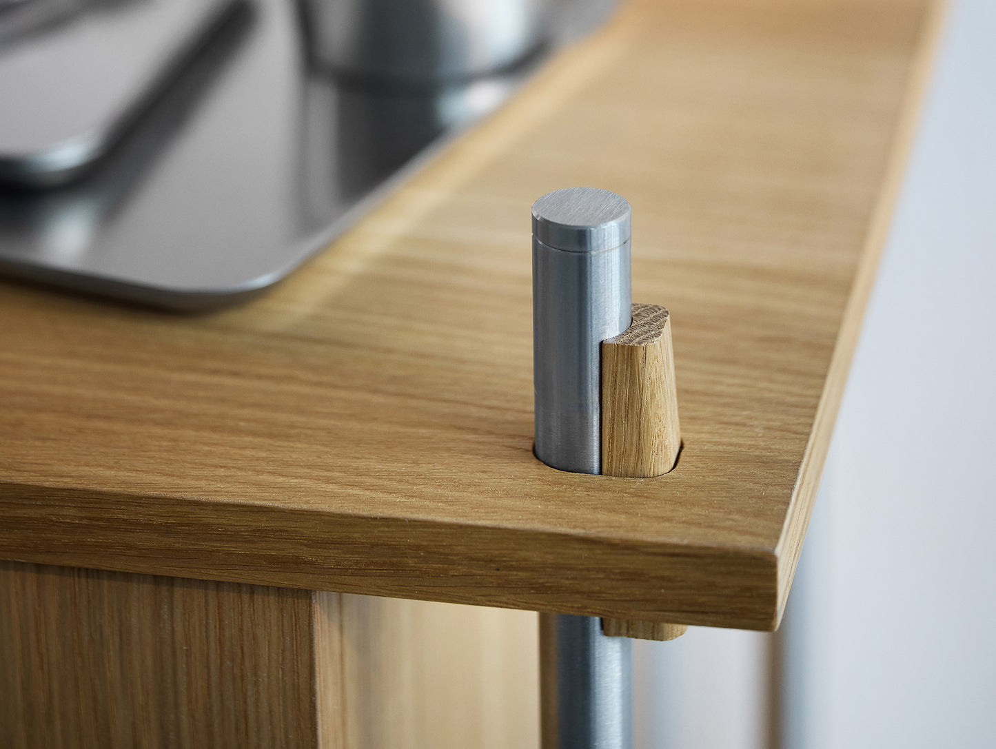 Shelving System Sets (255 cm) by Moebe / Stainless Steel Uprights / Oiled Oak