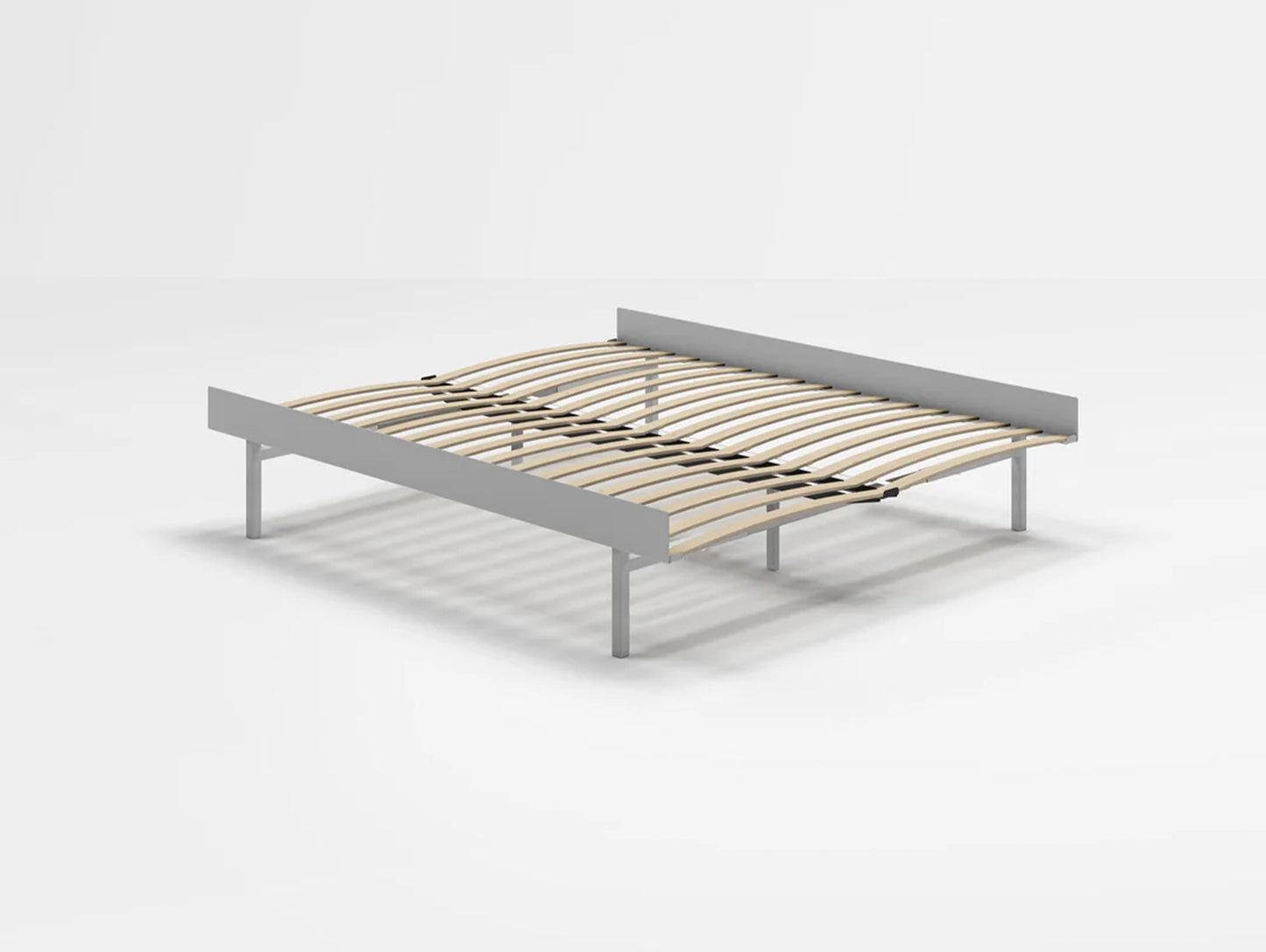 Bed 90 - 180 cm (High) - Stainless Steel by Moebe / Bed Frame with 160cm wide Slats