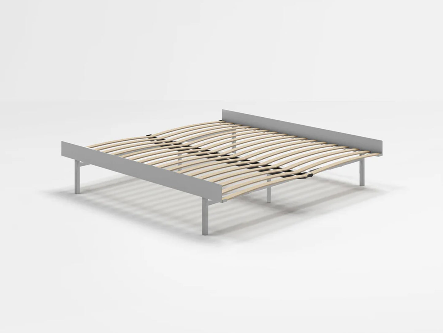 Bed 90 - 180 cm (High) - Stainless Steel by Moebe / Bed Frame with 180cm wide Slats