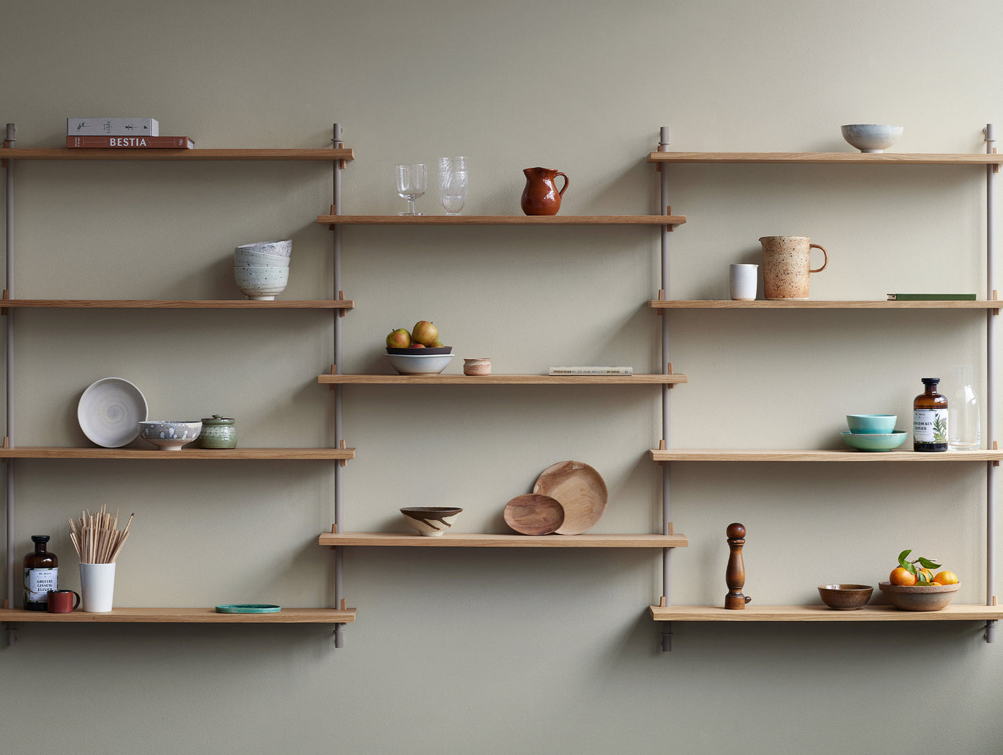 Wall Shelving System Sets (115 cm) by Moebe - WS.115.3