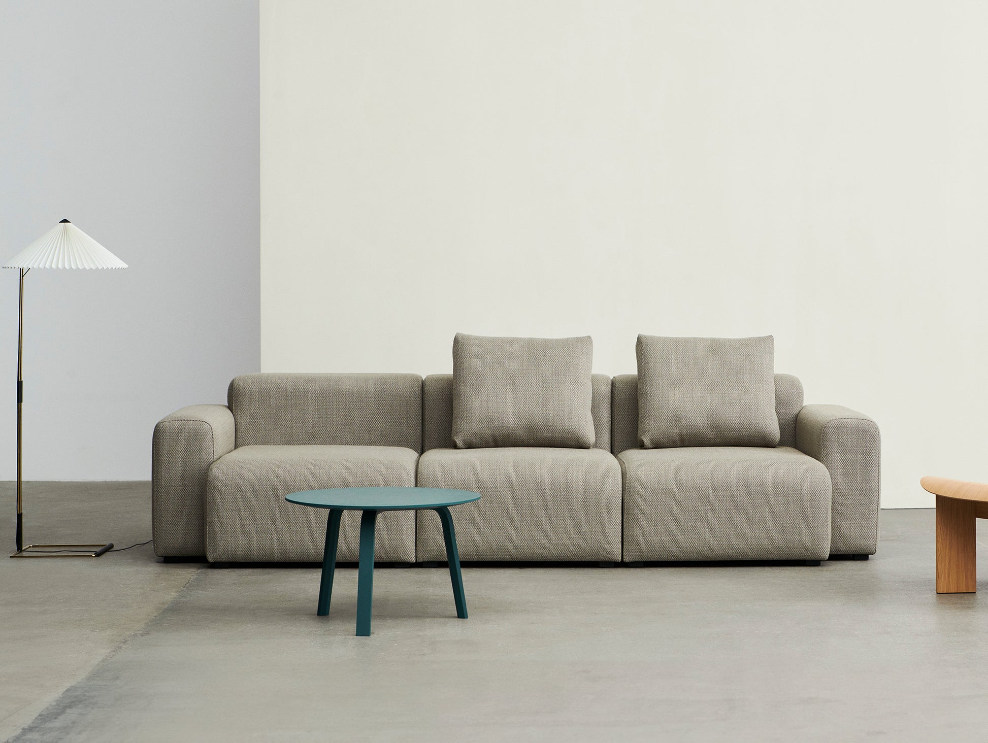Mags 3 Seater Sofa (Low Armrest) by HAY - Combination 1 / Maglia Warm Grey
