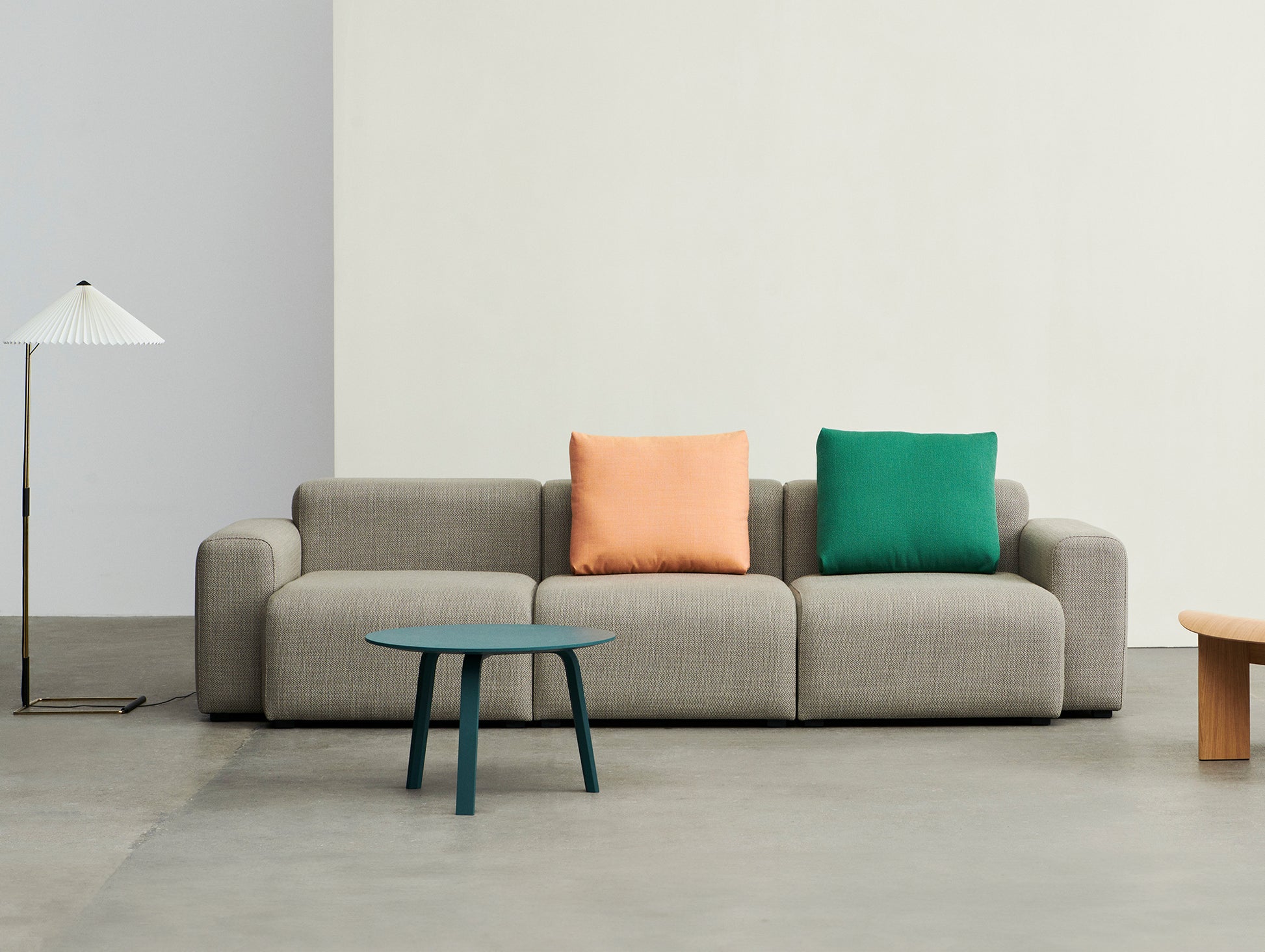 Mags 3 Seater Sofa (Low Armrest) by HAY - Combination 1 / Maglia Warm Grey