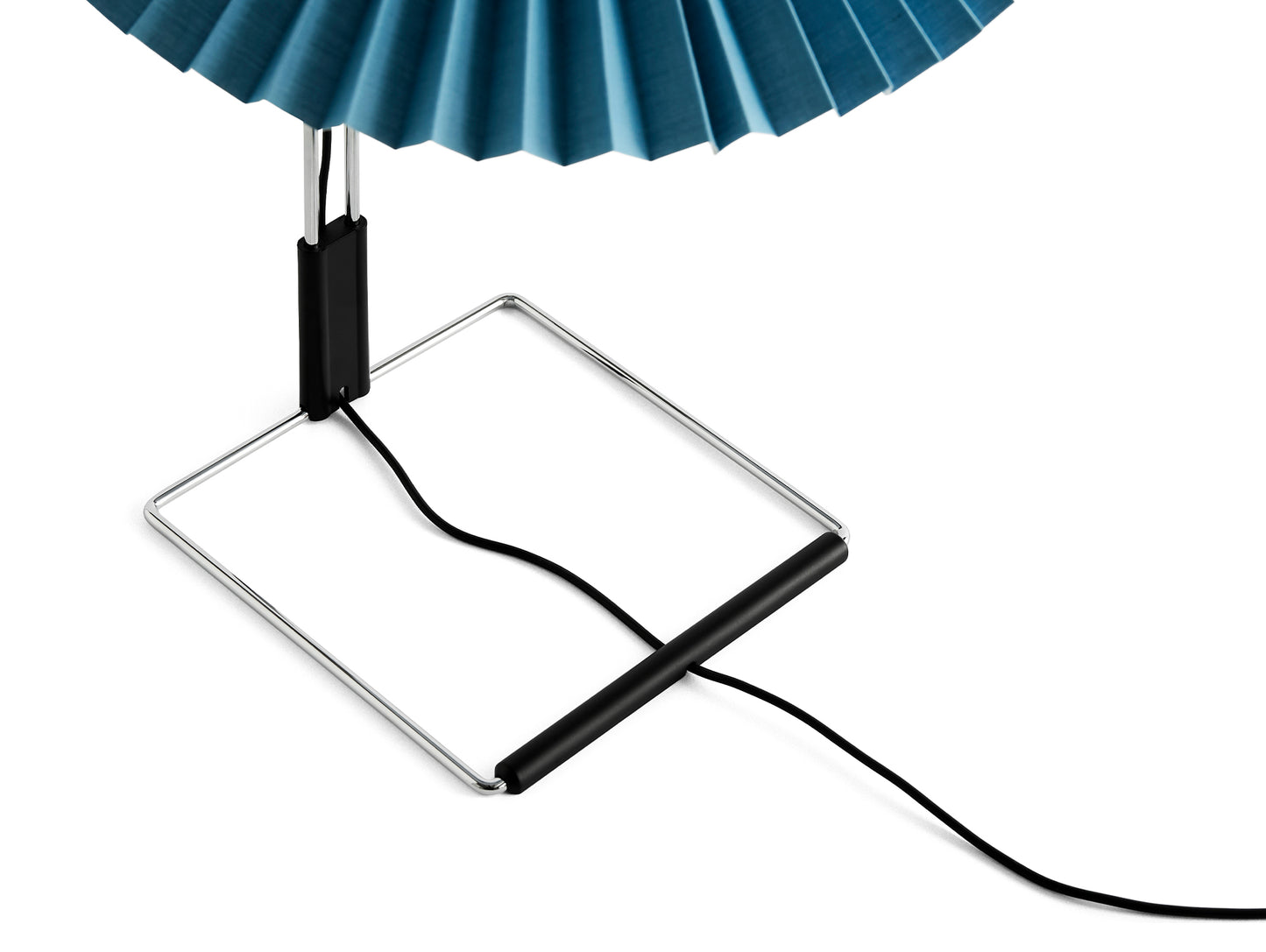 Matin Table Lamp - Mirror Plated Steel Base / Placid Blue Shade by HAY