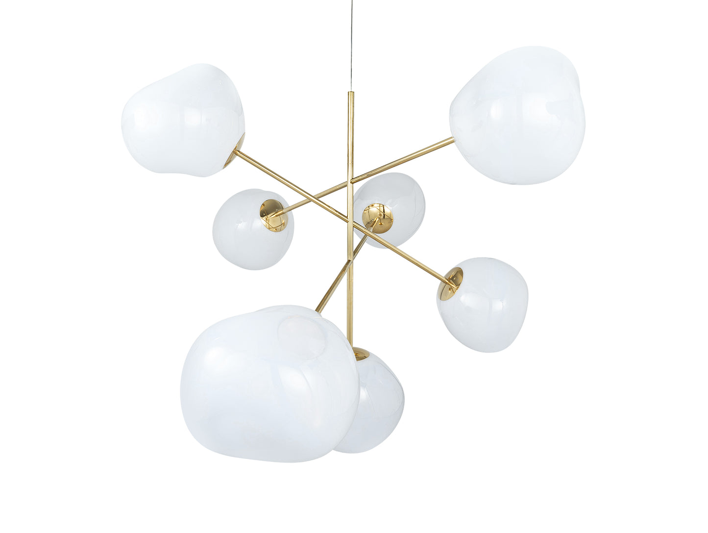 Melt LED Chandelier by Tom Dixon - Large / Opal / Gold