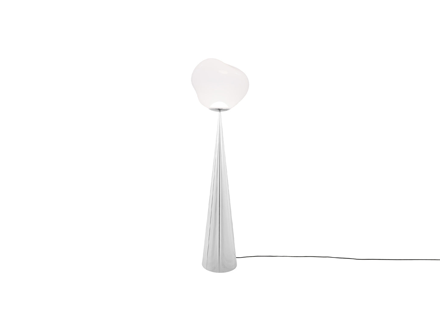 Melt LED Cone Fat Floor Lamp by Tom Dixon - Silver Cone / Opal