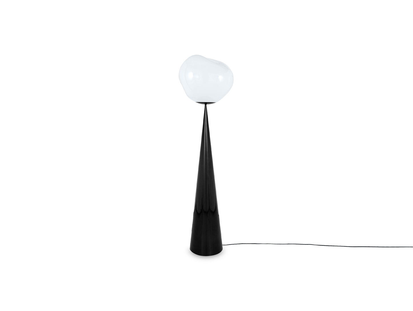 Melt LED Cone Fat Floor Lamp by Tom Dixon - Black Cone / Opal