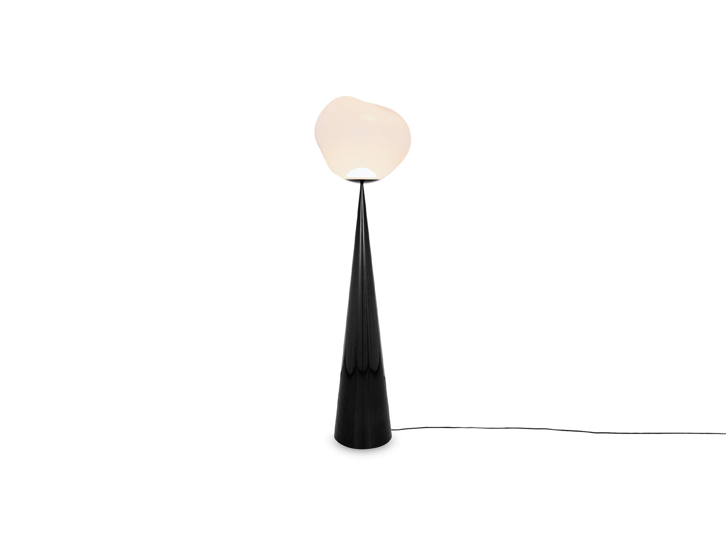 Melt LED Cone Fat Floor Lamp by Tom Dixon - Black Cone / Opal