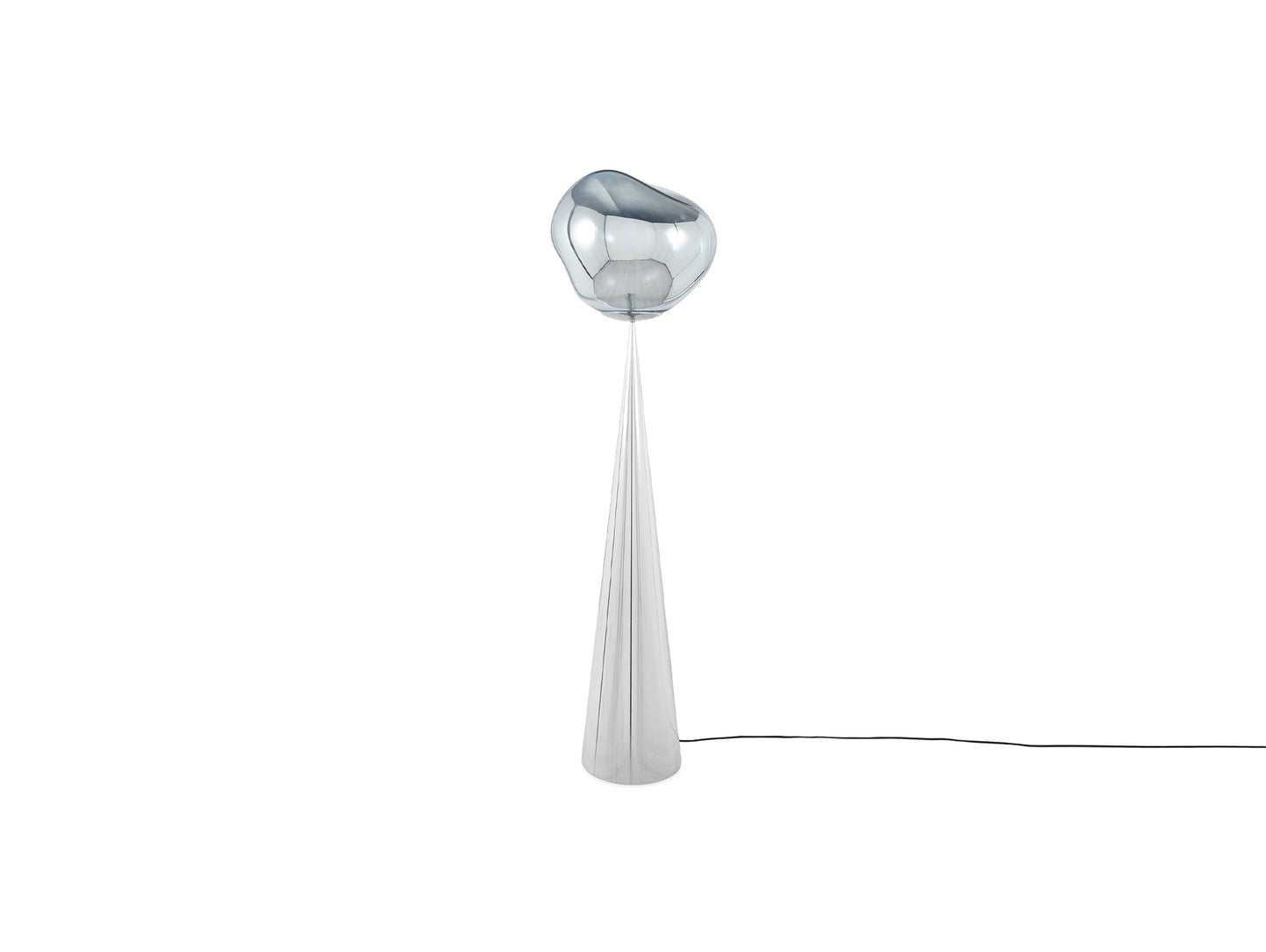 Melt LED Cone Fat Floor Lamp by Tom Dixon - Silver Cone / Silver
