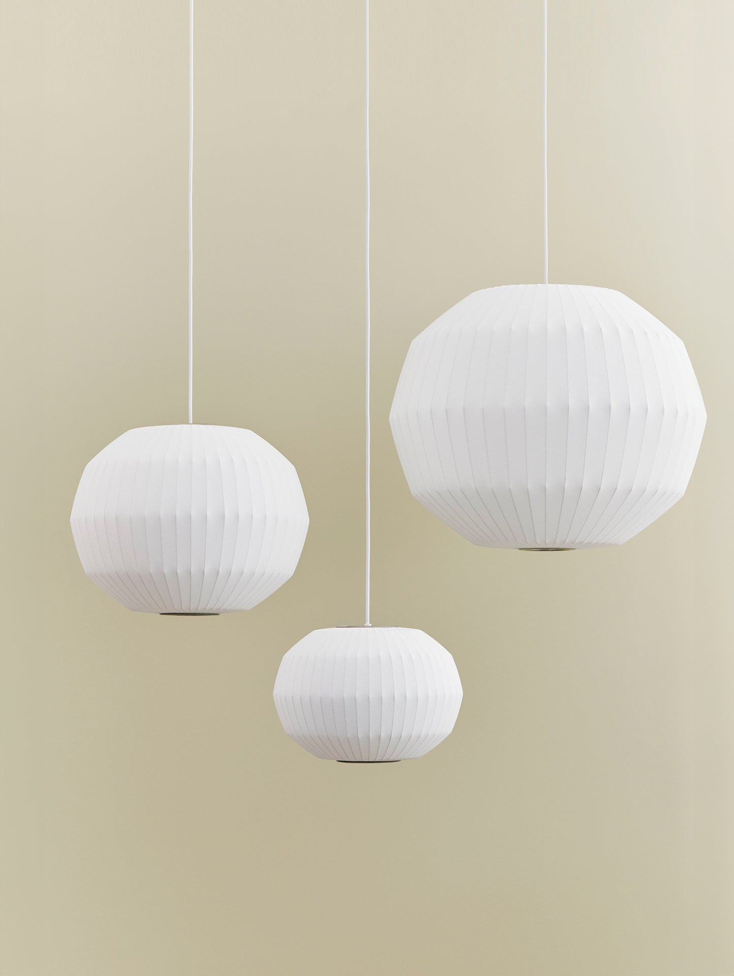 George Nelson Angled Sphere Bubble Pendant Lamp by HAY