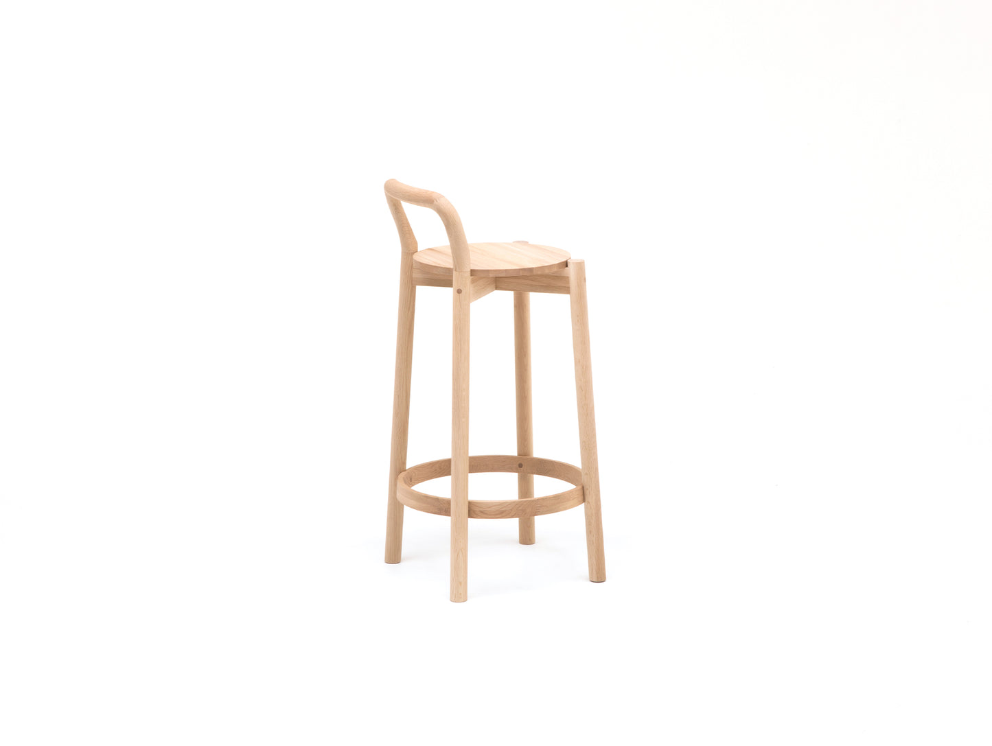 Castor Barstool with Backrest by Karimoku New Standard - Low / Oak