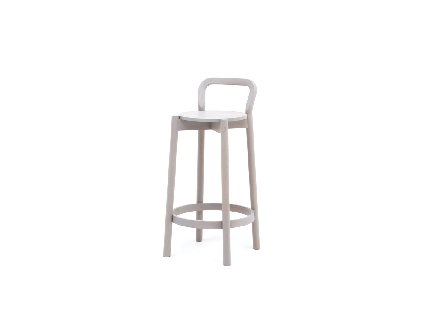 Castor Barstool with Backrest by Karimoku New Standard - Low / Grain Gray Oak