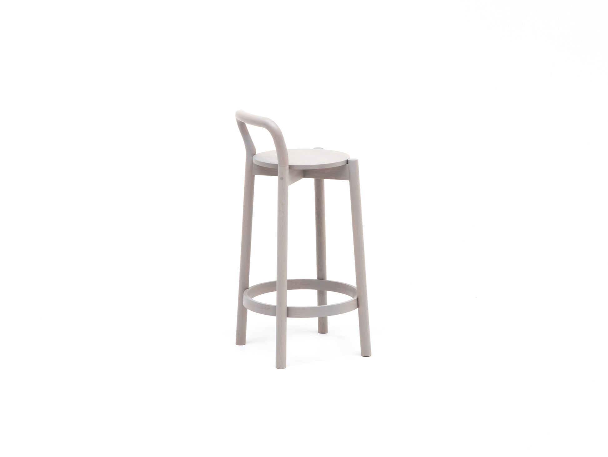 Castor Barstool with Backrest by Karimoku New Standard - Low / Grain Gray Oak