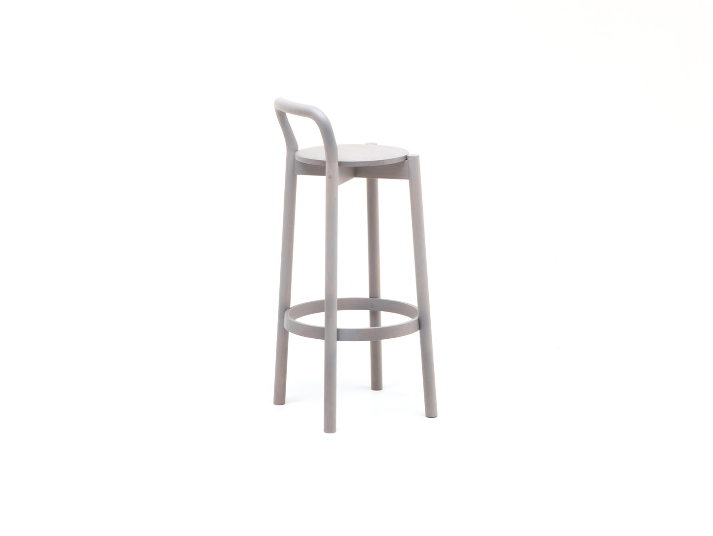 Castor Barstool with Backrest by Karimoku New Standard - High / Grain Gray Oak