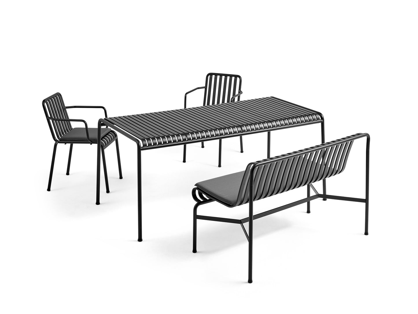Palissade Dining Bench Seat Cushion by HAY - 170x90 Palissade Table / Palissade Armchair in Anthracite