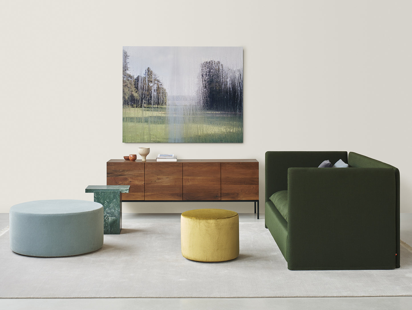Tore Side / Coffee Table by E15 - Verde Vaneeka Marble