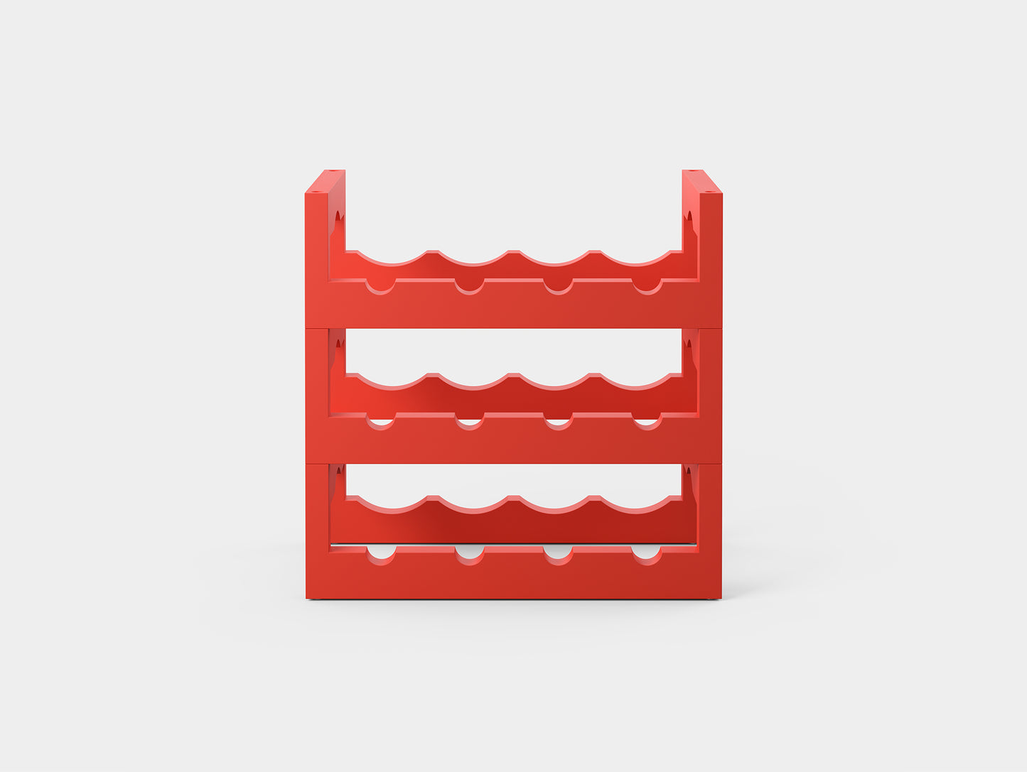 Silo Wine Rack by Massproductions - Pure Red Painted Beech