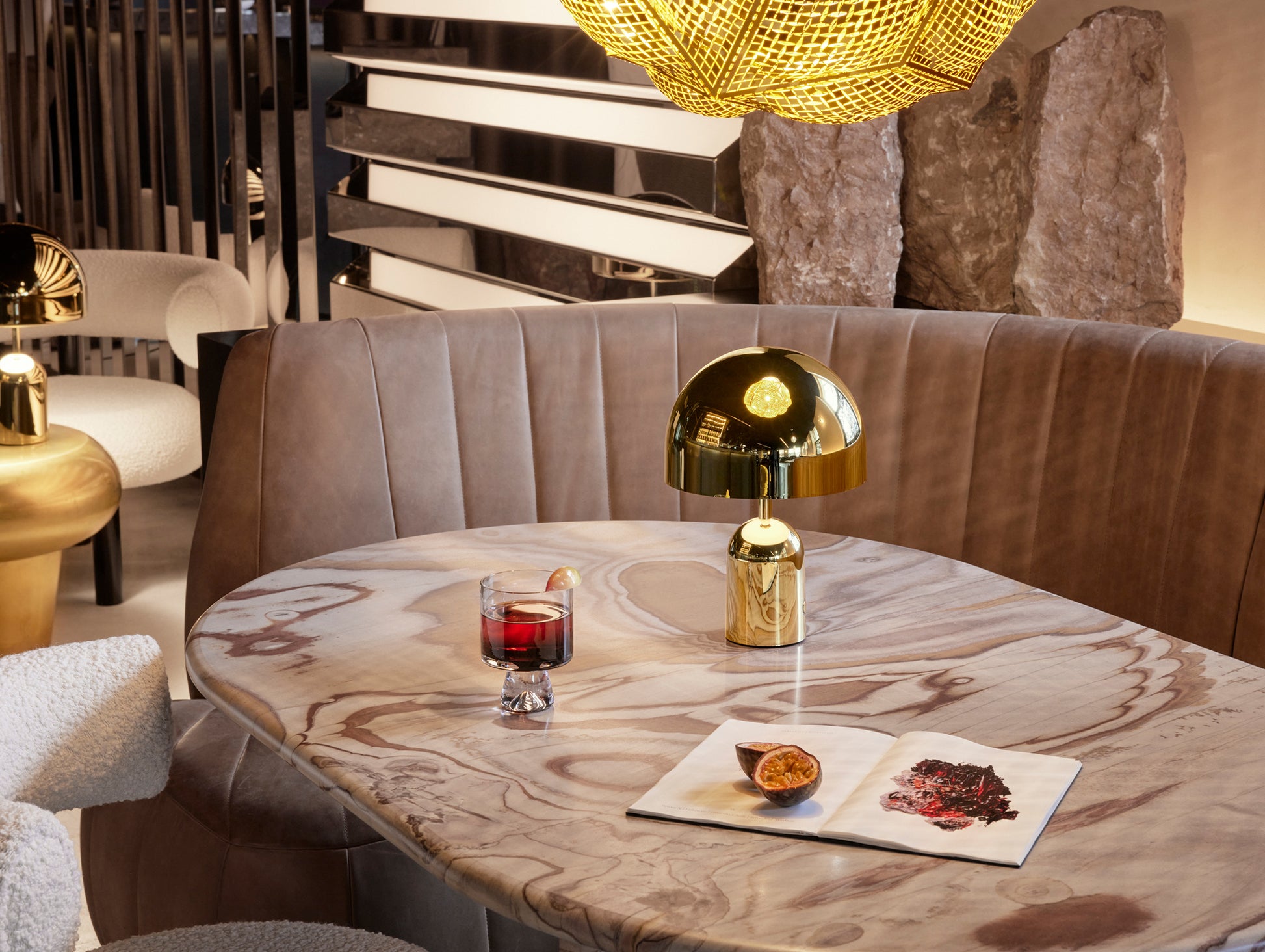 Bell LED Portable Lamp by Tom Dixon - Gold