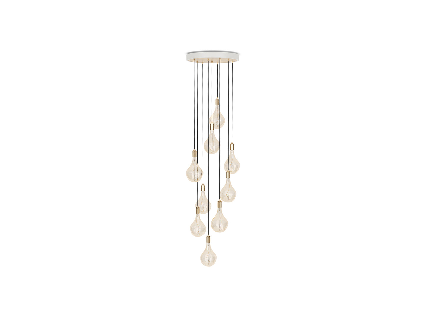 Nine Pendant with Voronoi II by Tala - White Canopy / Brass Grip with Brass Pendants