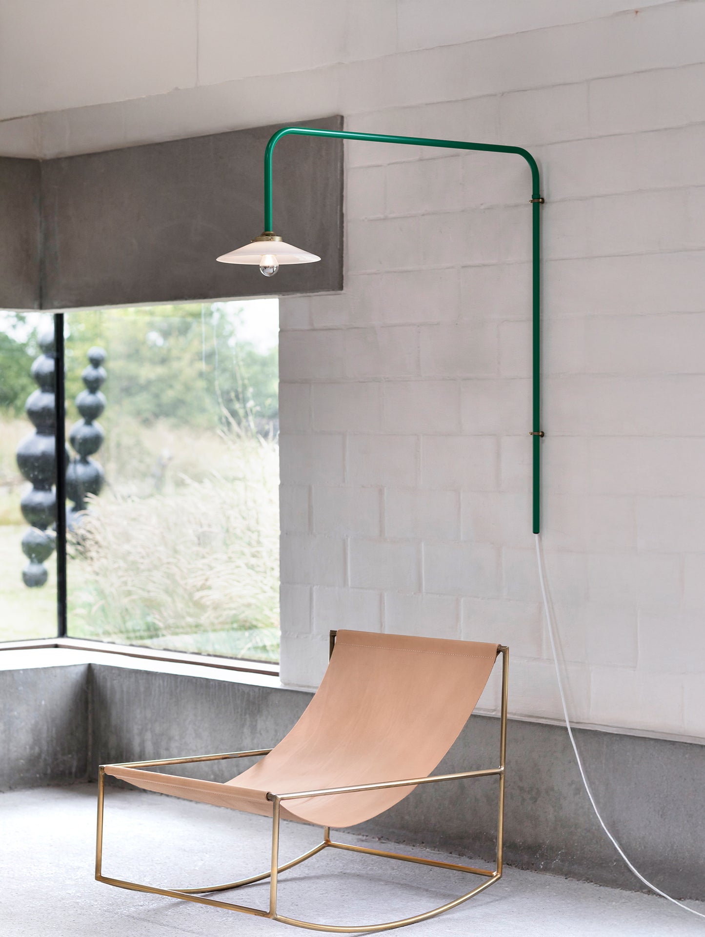 Hanging Lamp No.5 by Valerie Objects - Green Steel