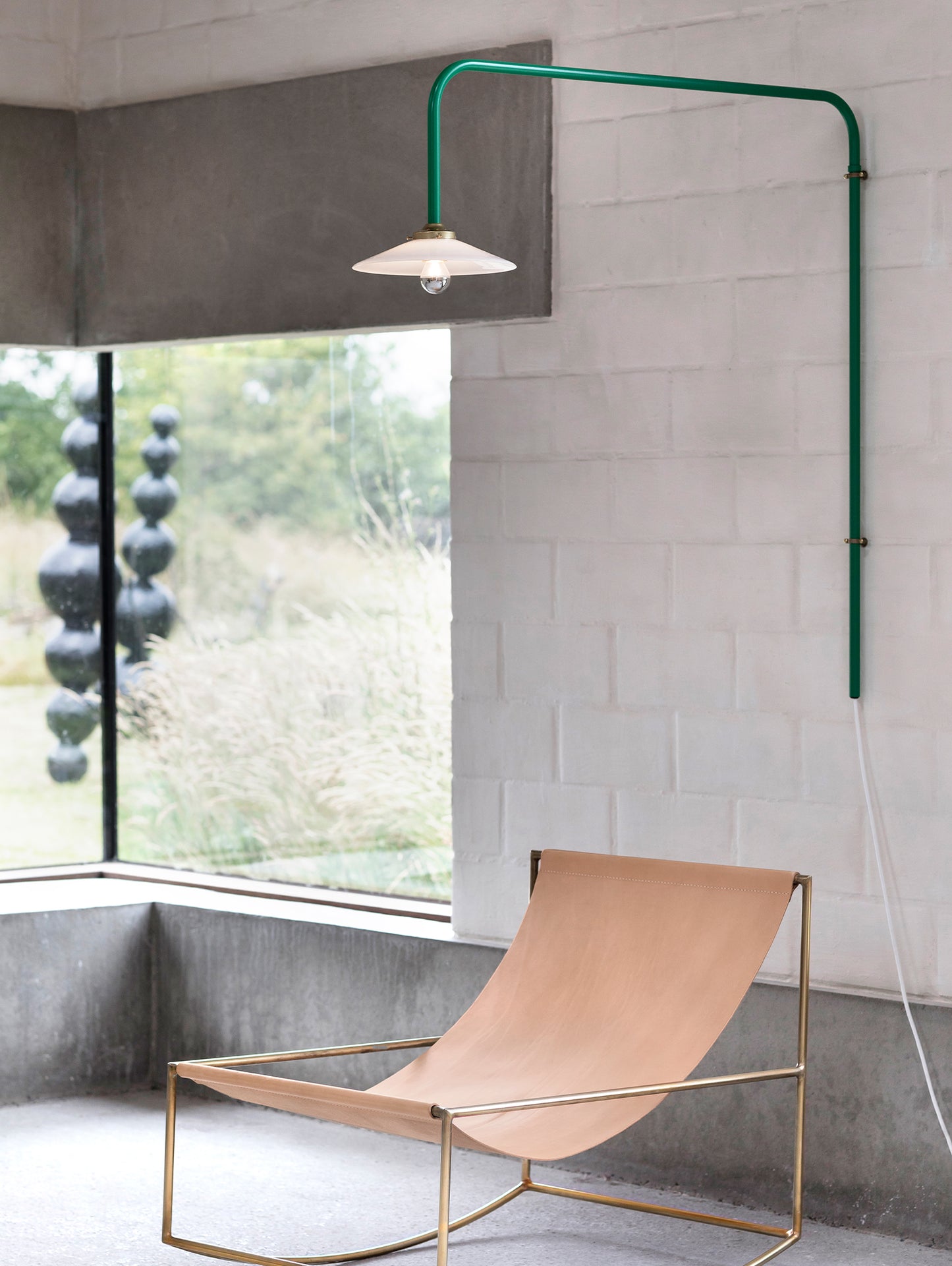 Hanging Lamp No.5 by Valerie Objects - Green Steel