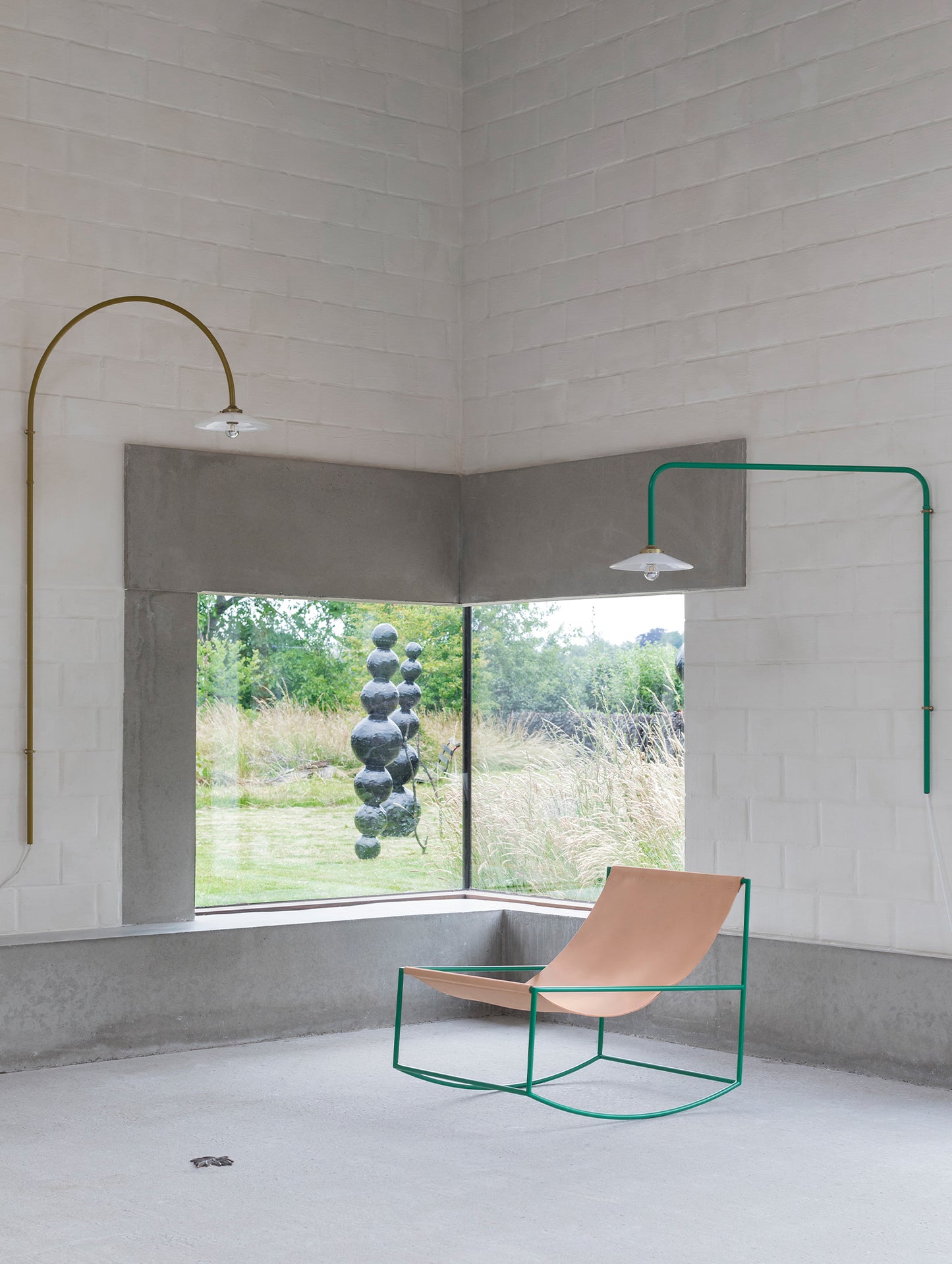 Hanging Lamp No.5 by Valerie Objects - Green Steel
