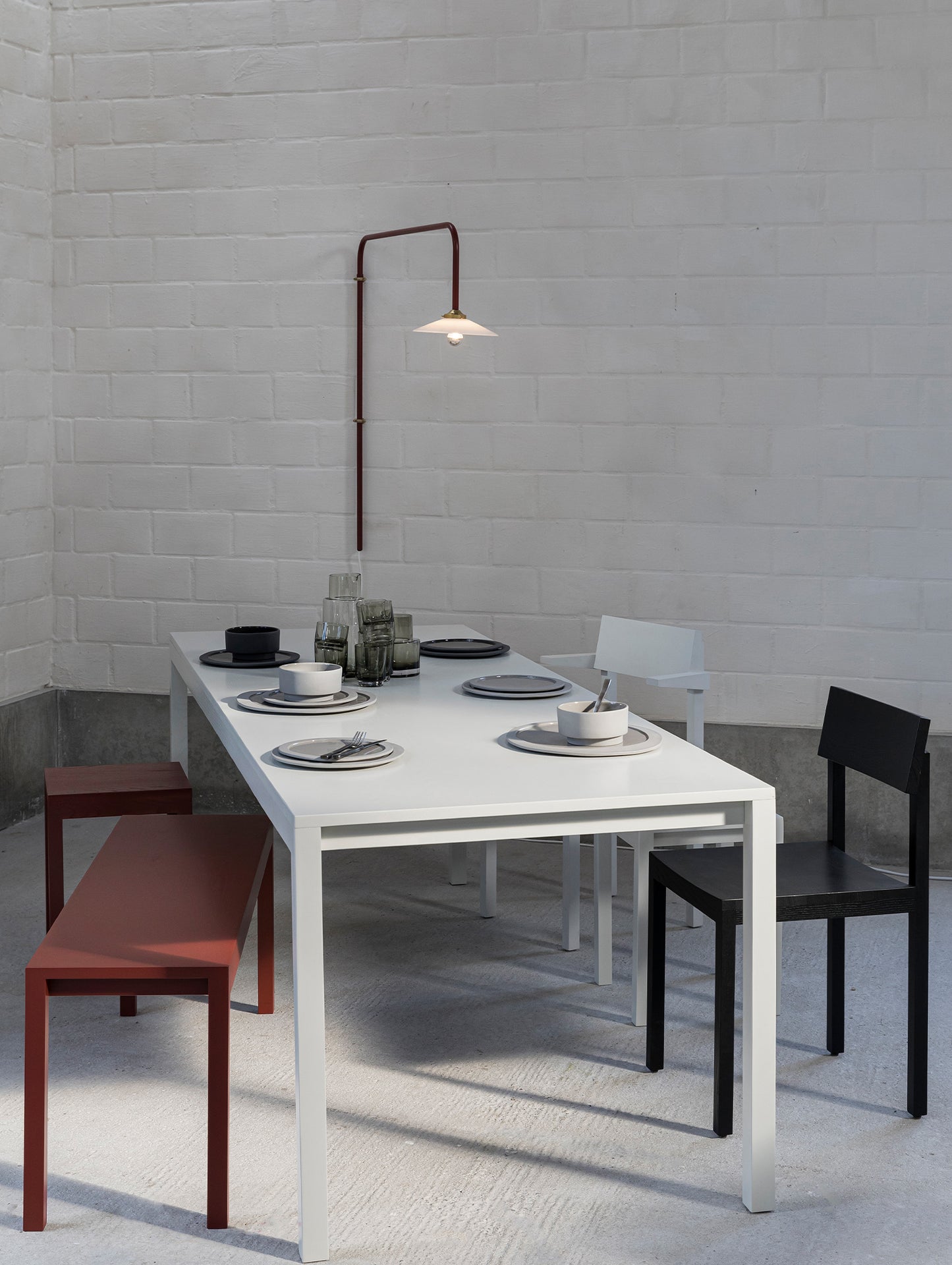 Hanging Lamp No.5 by Valerie Objects - Menie Red Steel
