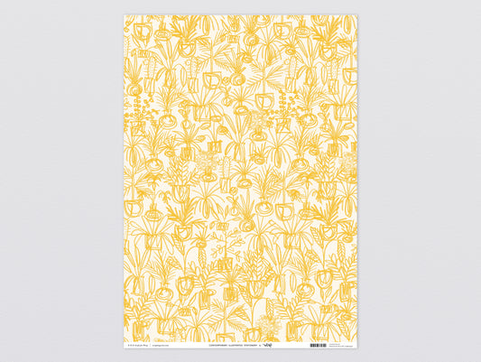 Plants Yellow Wrapping Paper by Wrap