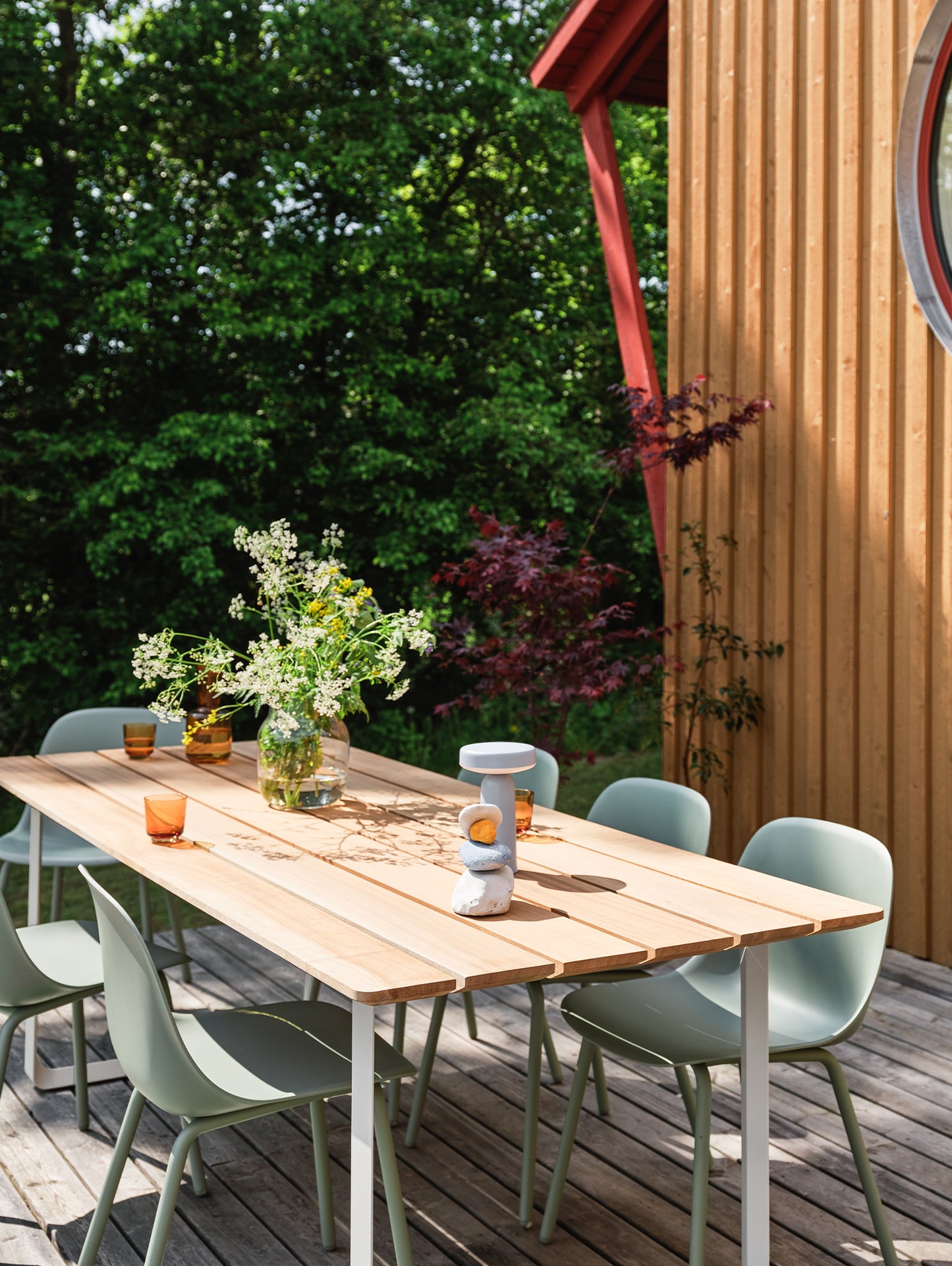 Fiber Outdoor Side Chair by Muuto - Dusty Green