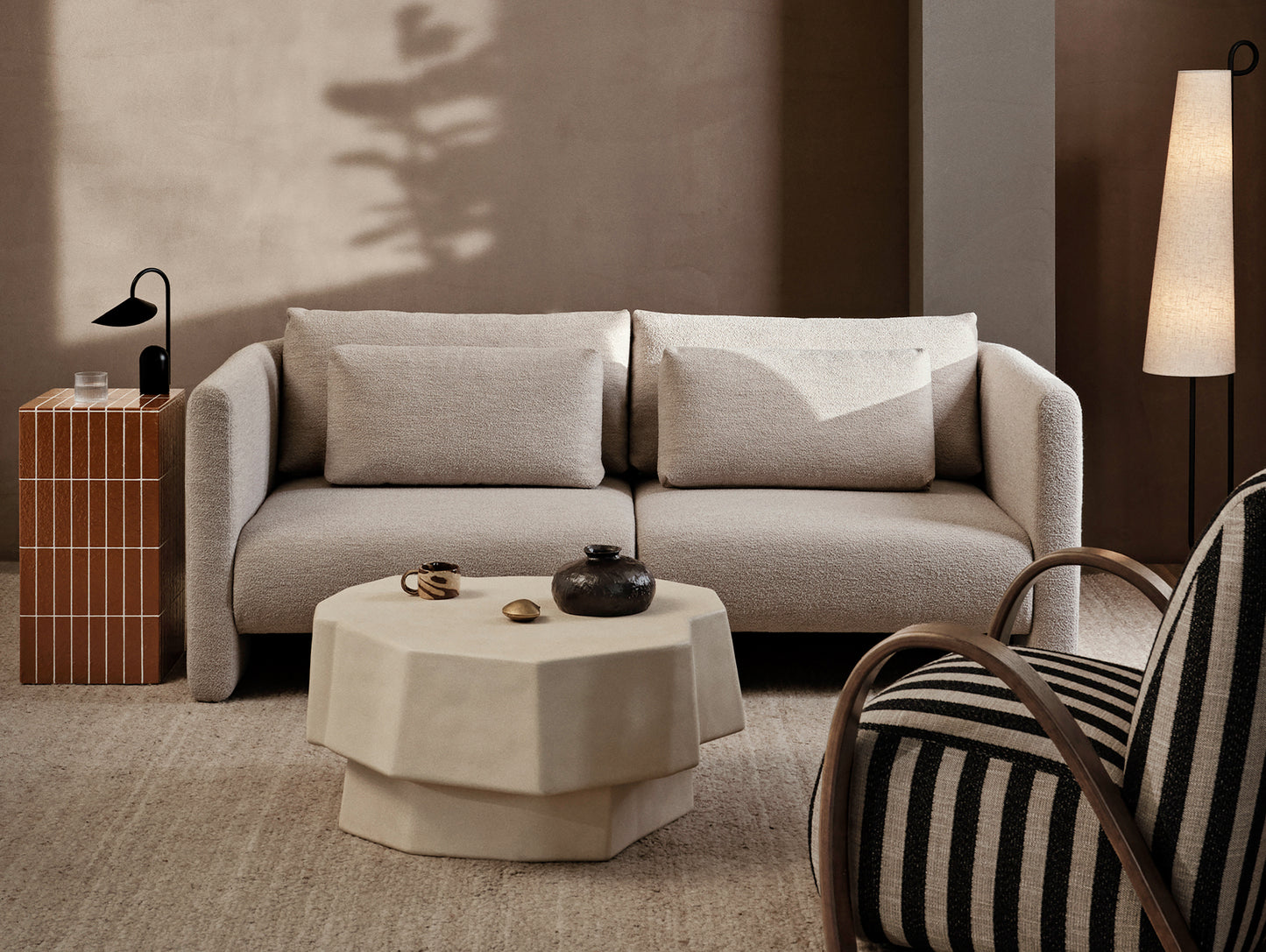 Dase 2-Seater Modular Sofa by Ferm Living - Soft boucle / Natural