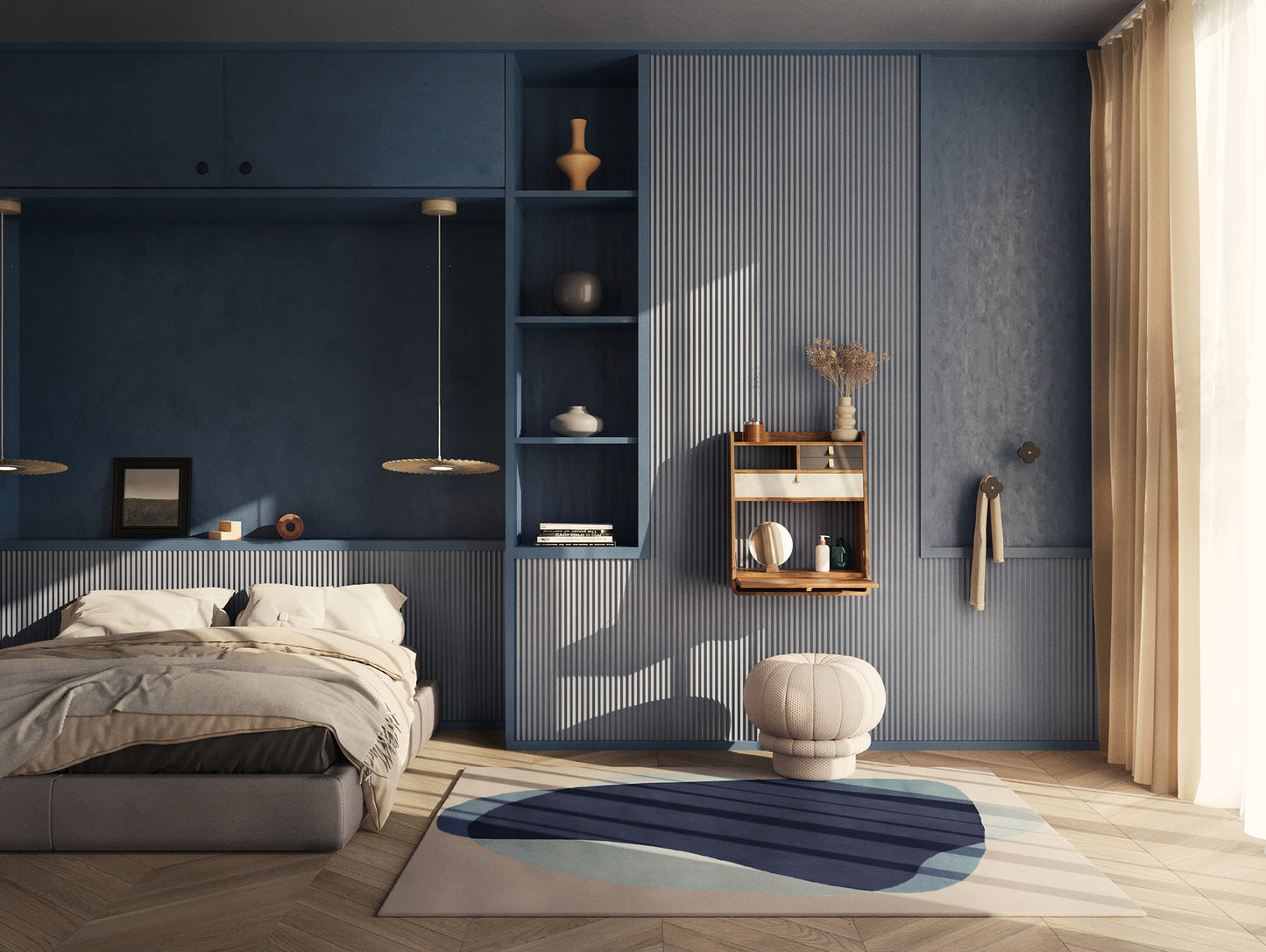 Blue/Grey Serge Rug by Hartô