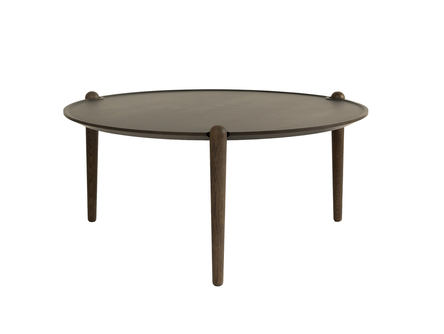 Aria Table by Design House Stockholm - Diameter: 90 cm / Height: 42.5 cm / Dark Oak