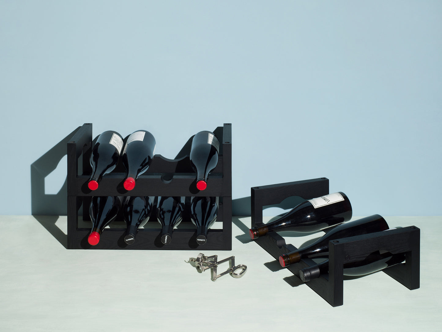 Silo Wine Rack by Massproductions - Black Stained Ash