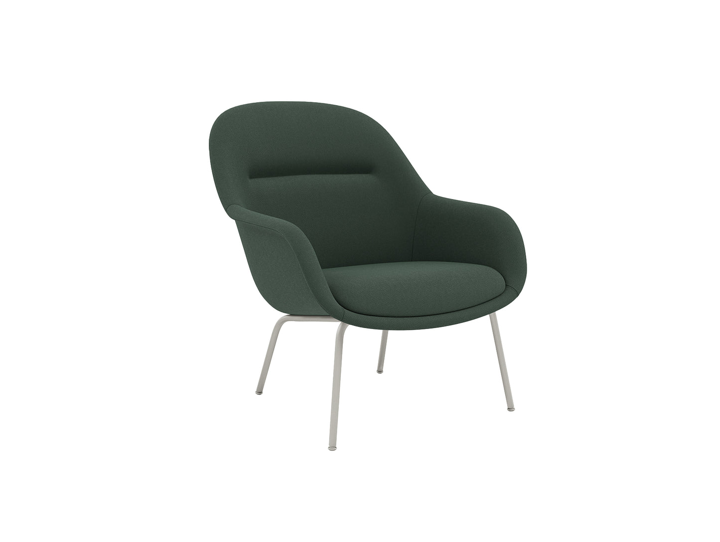 Fiber Lounge Armchair - Tube Base by Muuto / Twill Weave 990 / Grey Base