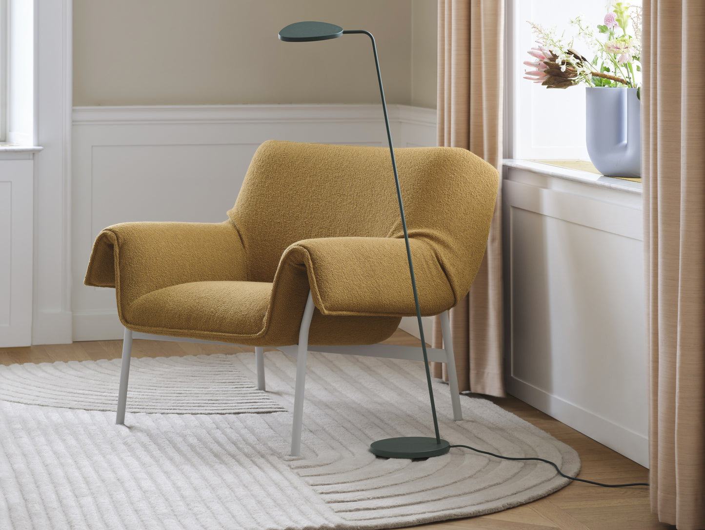 Wrap Lounge Chair by Muuto - Grey Base / Hearth 008
