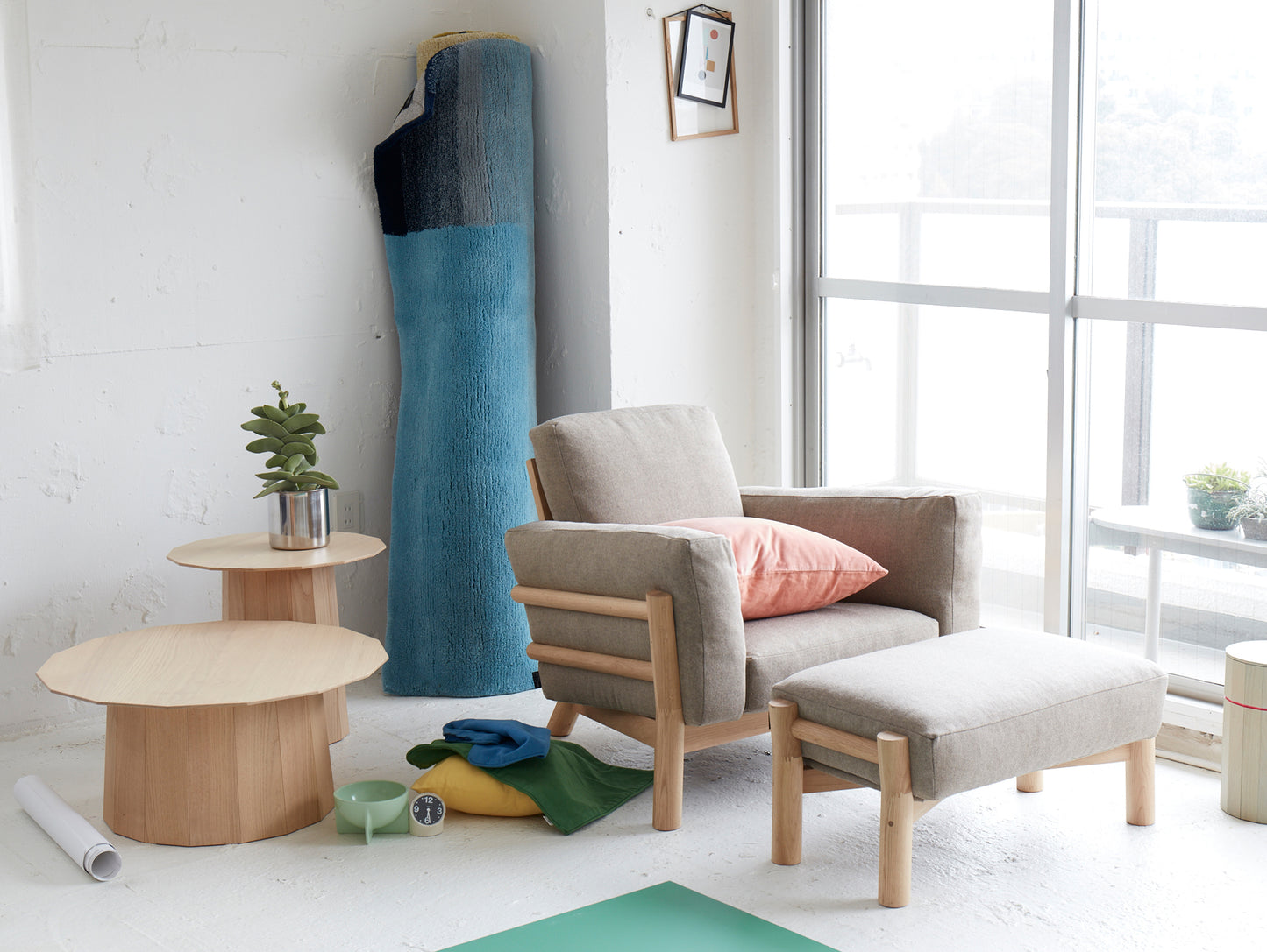 Colour Wood Plain Side Table