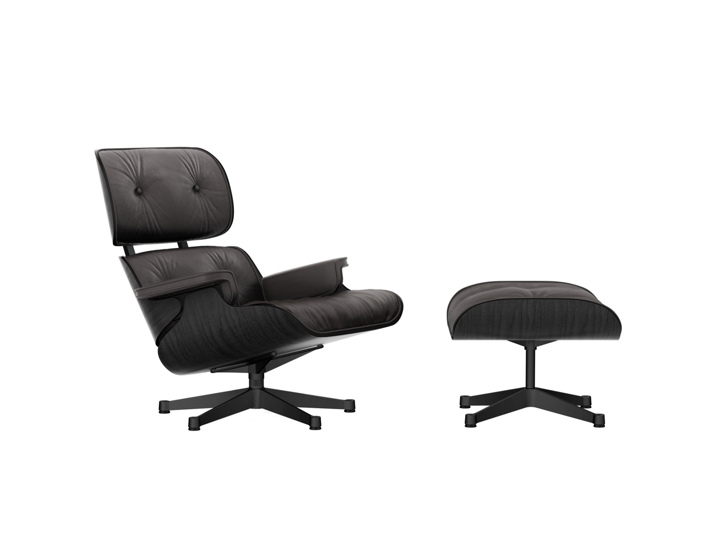 Eames Lounge Chair by Vitra - Black ash / Chocolate