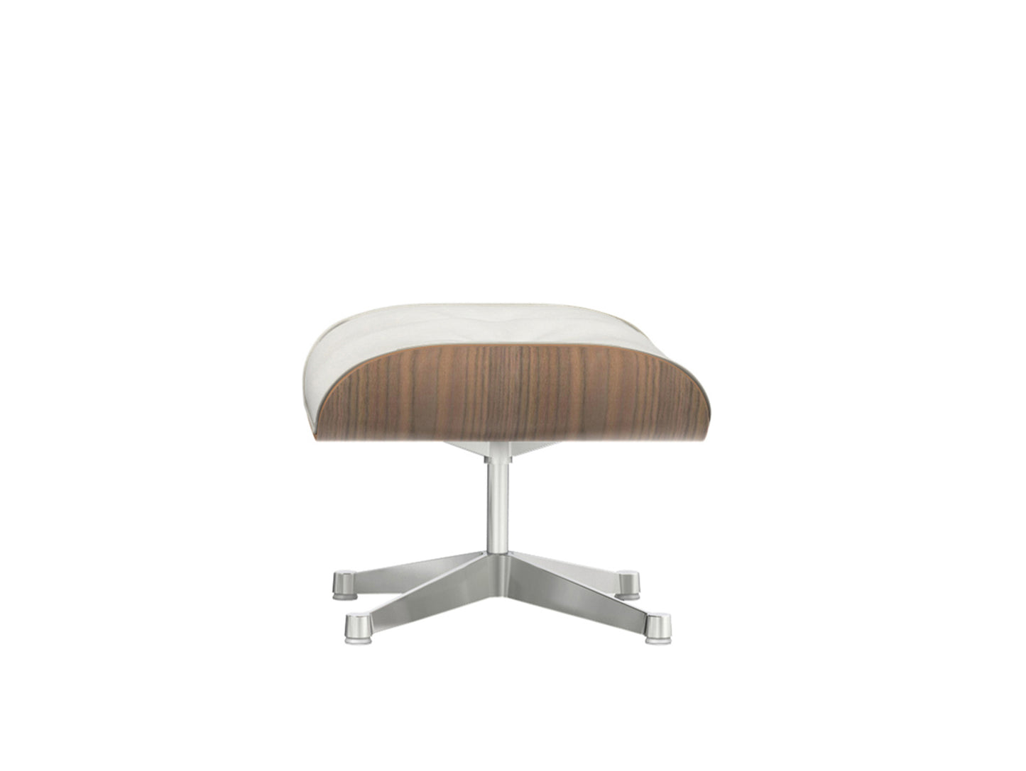 Eames Lounge Ottoman by Vitra - White Pigmented Walnut / Snow