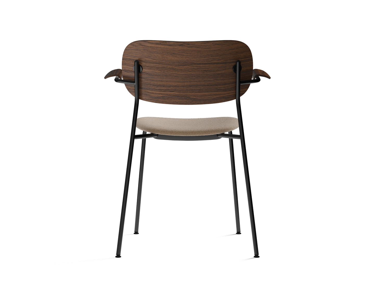 Co Dining Chair Upholstered by Menu - With Armrest / Black Powder Coated Steel / Dark Oak / Lupo 004