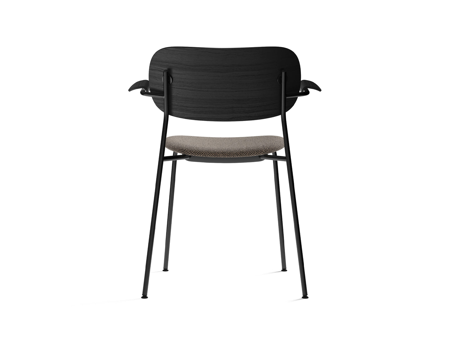 Co Dining Chair Upholstered by Menu - With Armrest / Black Powder Coated Steel / Black Oak / Doppiopanama_001