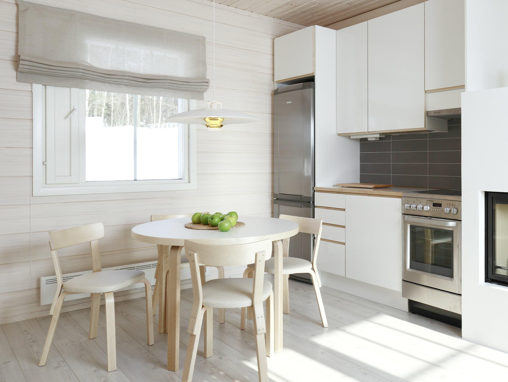 Aalto Table Round by Artek - White HPL Top / Natural Lacquered Birch Legs