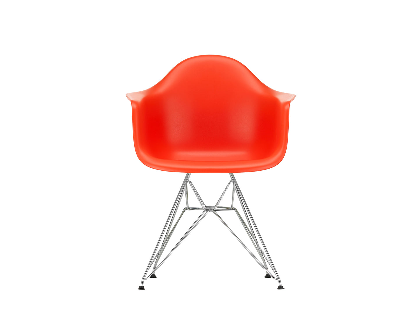 Eames DAR Plastic Armchair RE by Vitra - 03 Poppy Red Shell / Chrome Base