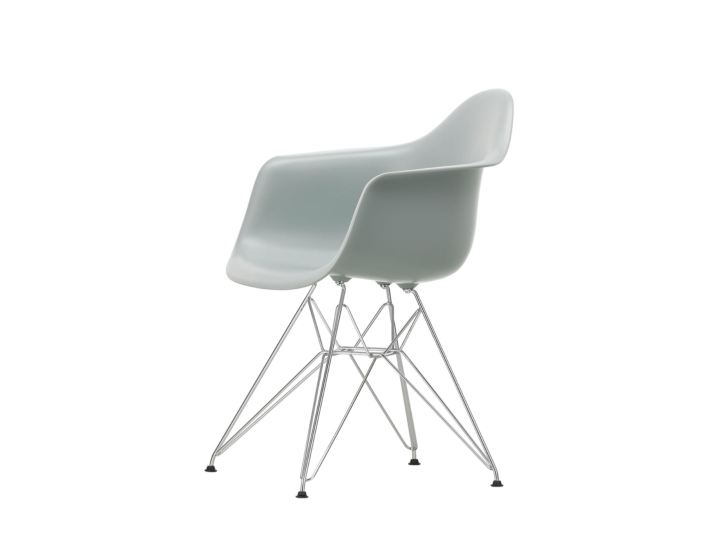 Eames DAR Plastic Armchair RE by Vitra - 24 Light Grey Shell / Chrome Base