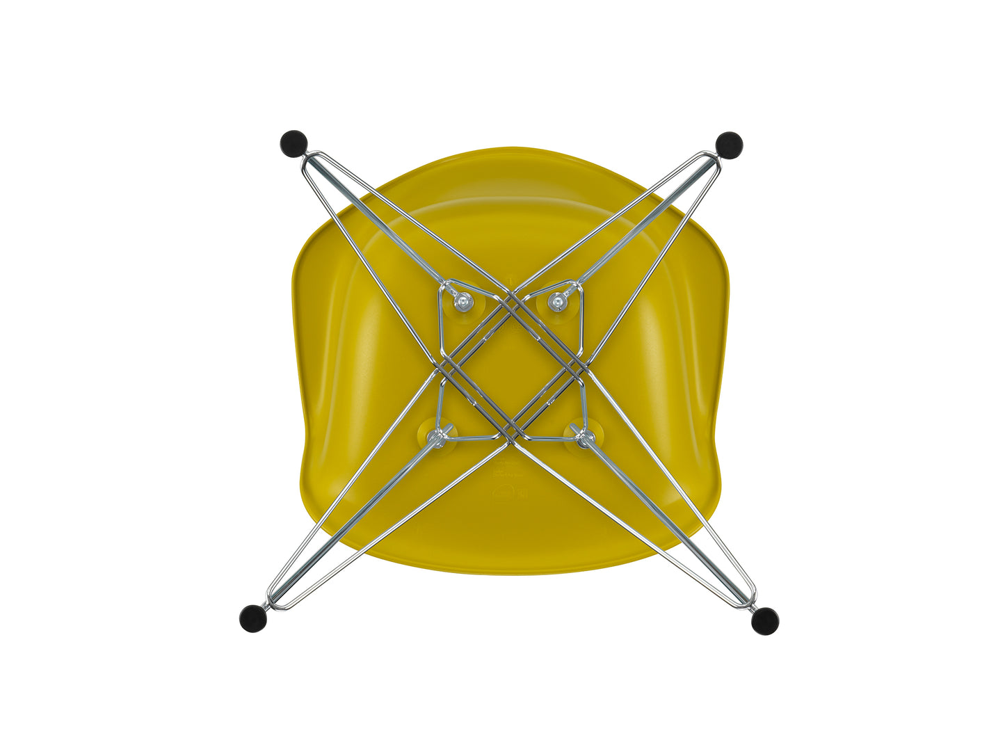 Eames DAR Plastic Armchair RE by Vitra - 34 Mustard Shell / Chrome Base