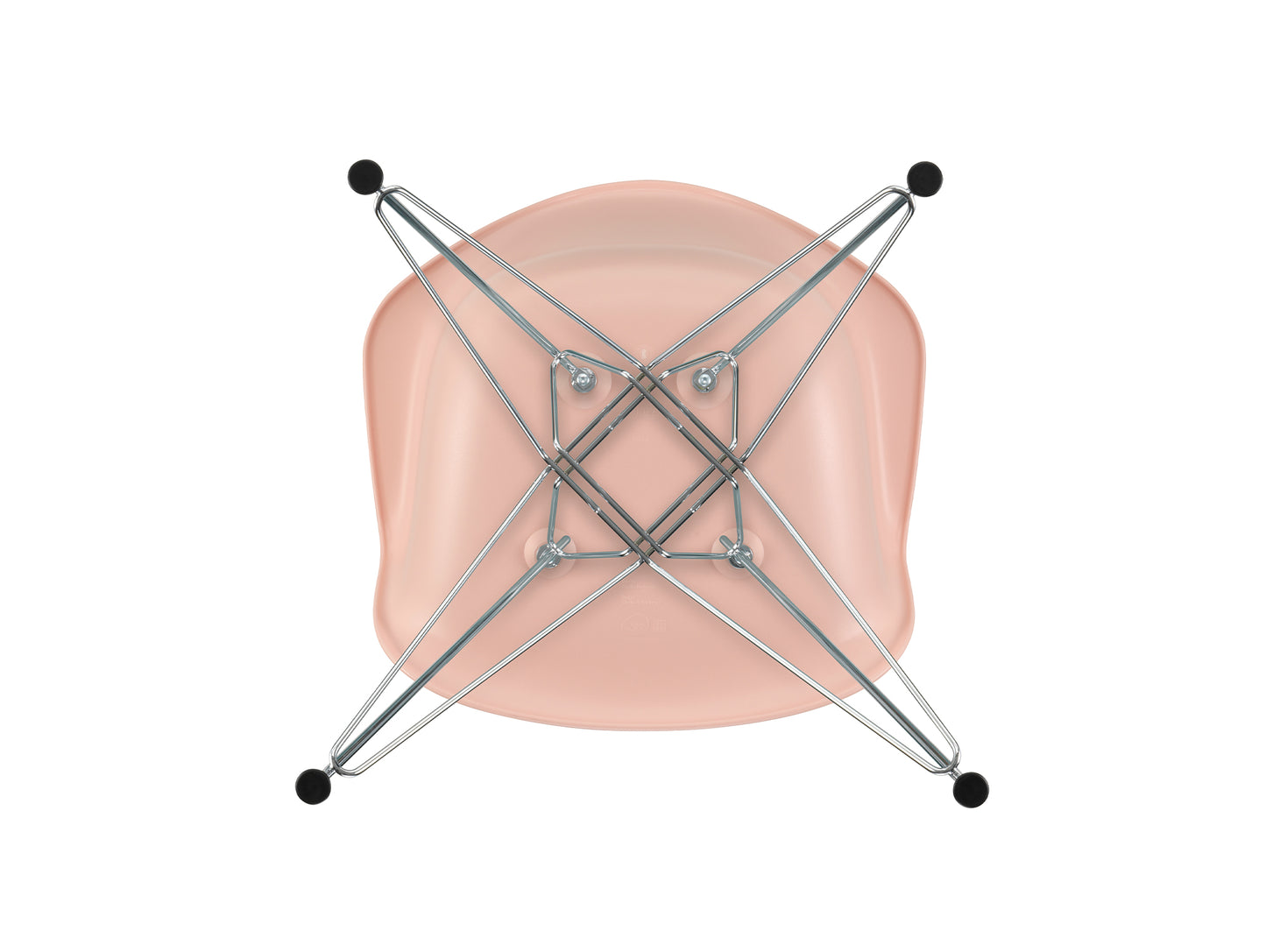 Eames DAR Plastic Armchair RE by Vitra - 41 Palerose Shell / Chrome Base