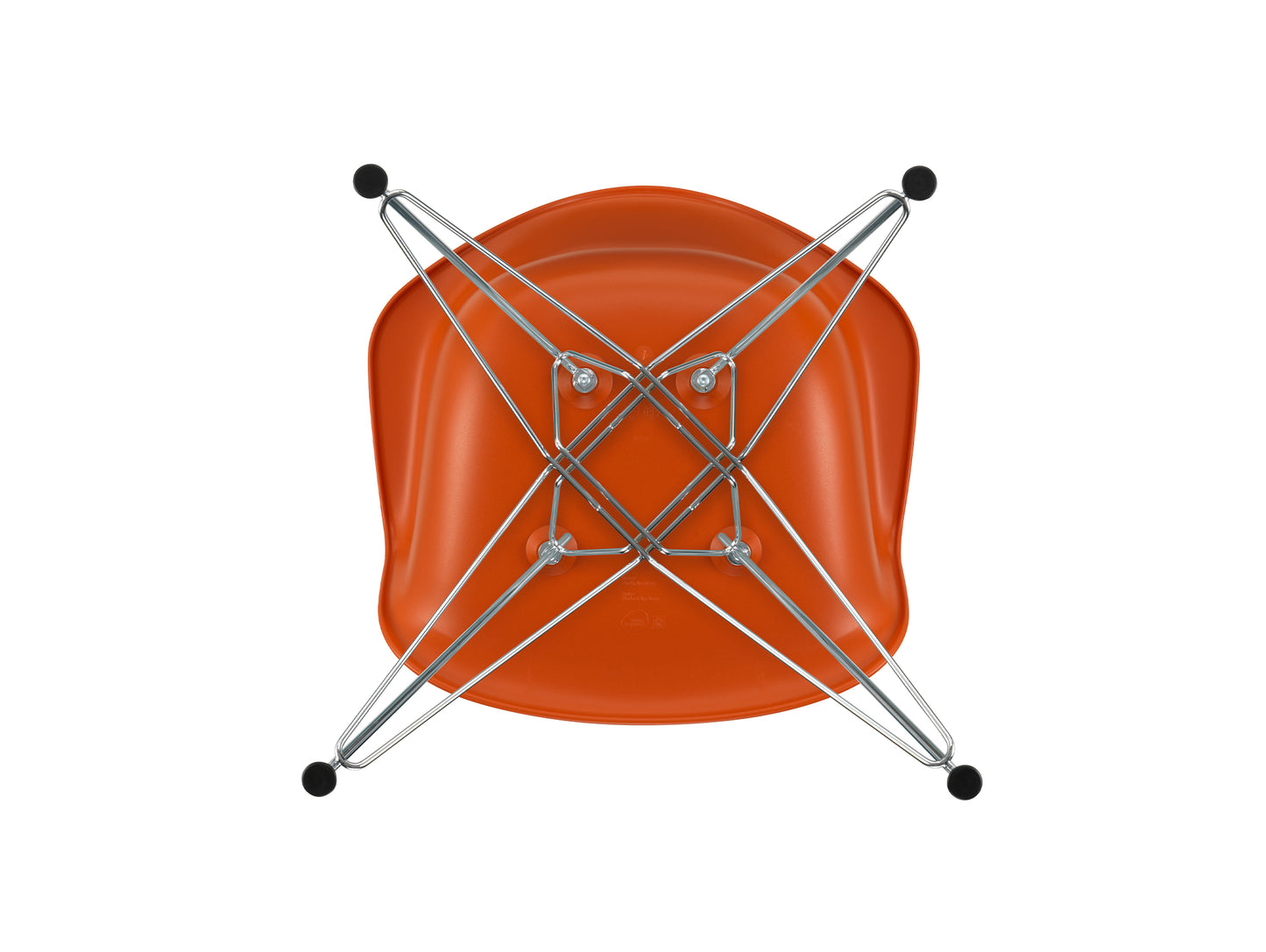 Eames DAR Plastic Armchair RE by Vitra - 43 Rusty Orange Shell / Chrome Base