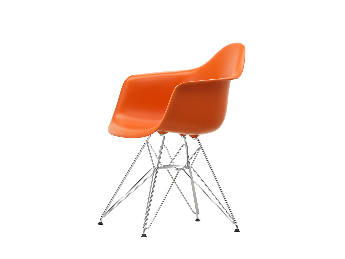 Eames DAR Plastic Armchair RE by Vitra - 43 Rusty Orange Shell / Chrome Base