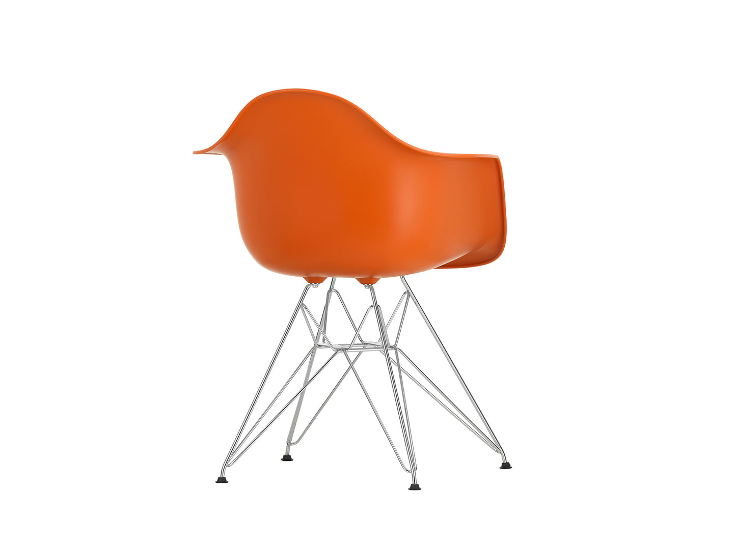 Eames DAR Plastic Armchair RE by Vitra - 43 Rusty Orange Shell / Chrome Base